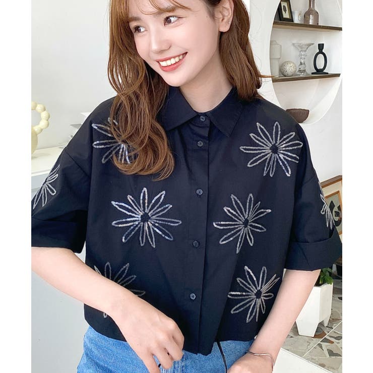 【新品】MaxMara　スパンコール 刺繍 Tシャツ　カットソー　グレー　半袖 GOLDJAPAN 大きいサイズ レディース トップス Tシャツ