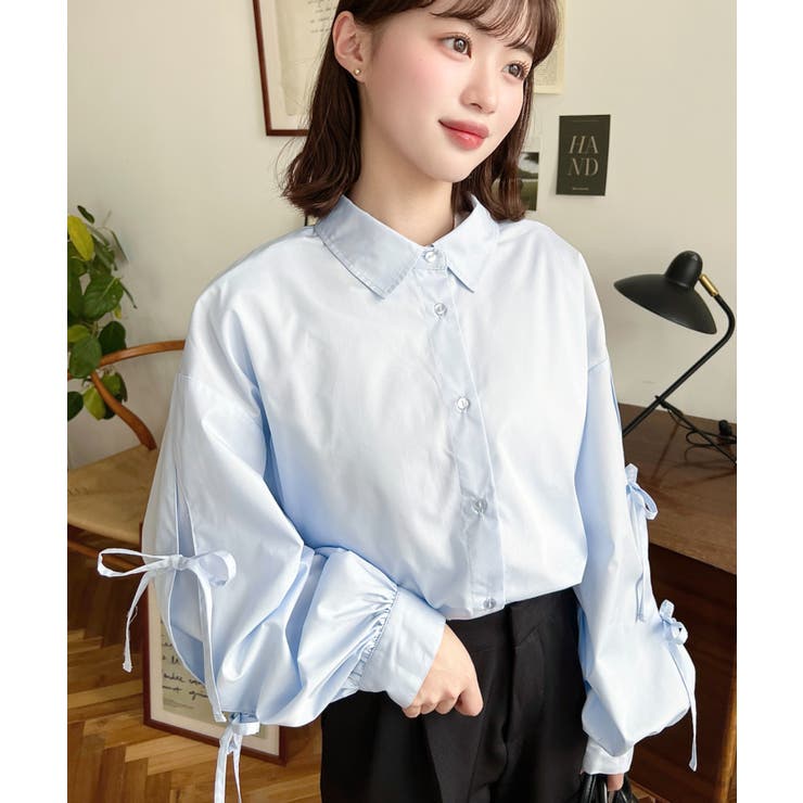 タックスリーブダブルリボンブラウス | moment+ | 詳細画像11 