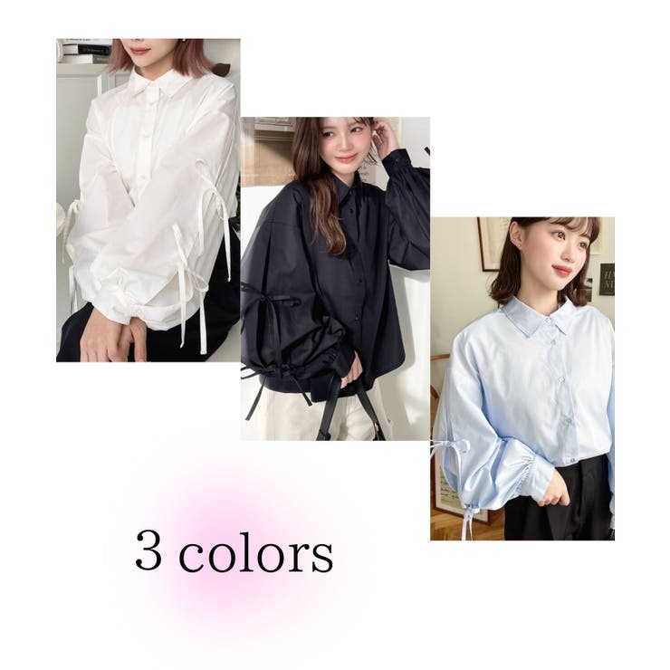 タックスリーブダブルリボンブラウス | moment+ | 詳細画像2 