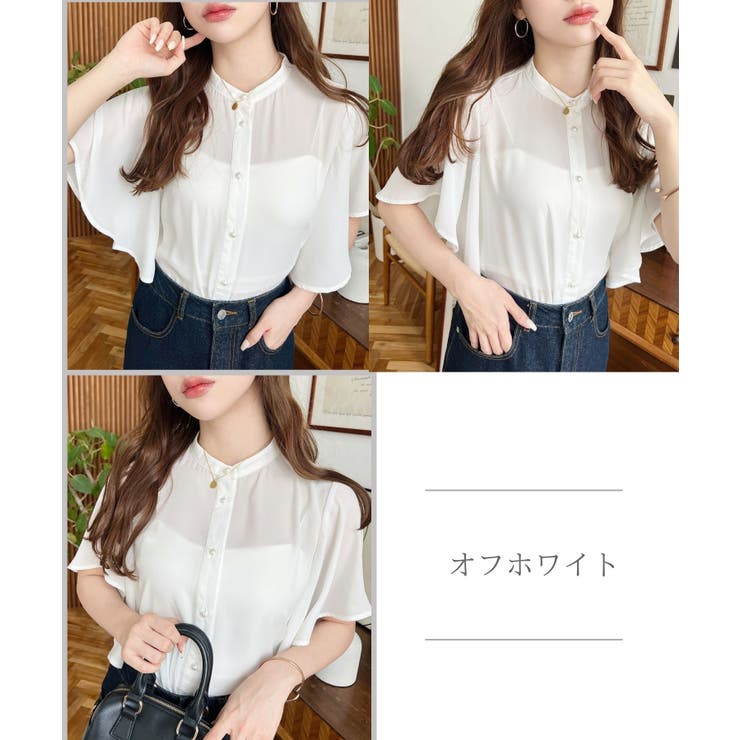 シフォンジョーゼット半袖無地＆ドットプリント アソート
