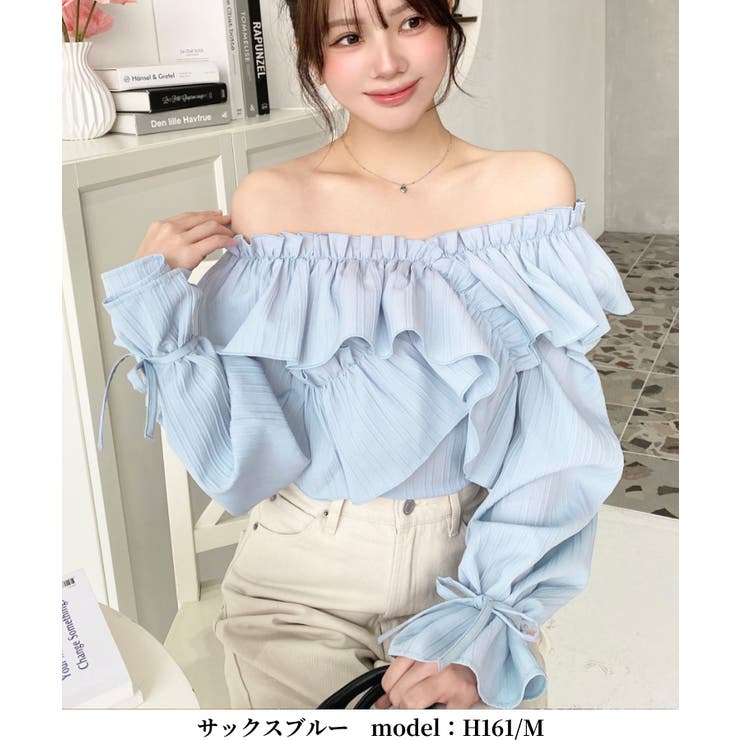 〈Volant〉夏！旅行にと大活躍♡フリルブラウス moment+ ブラウス シャツ 「累計販売枚数2万枚突破！」ドビー