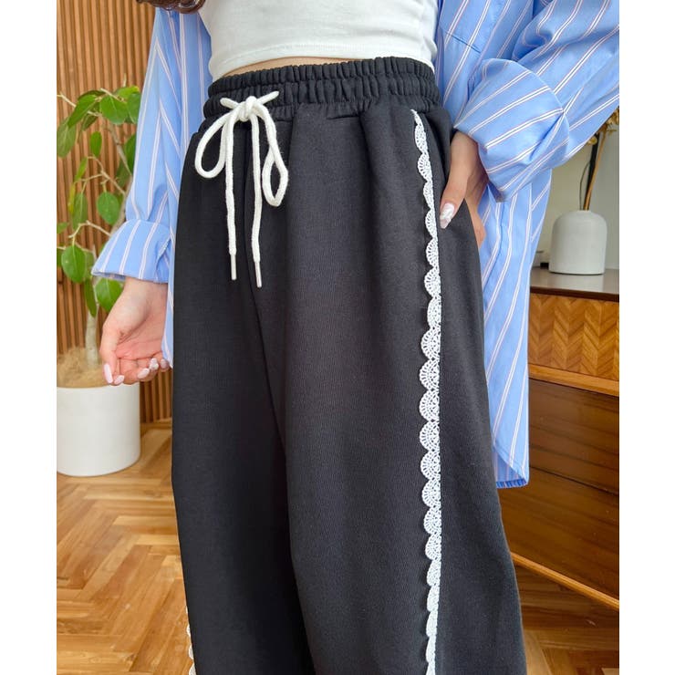 サイドレース切替スウェットパンツ[品番：ERMW0000297]｜moment+