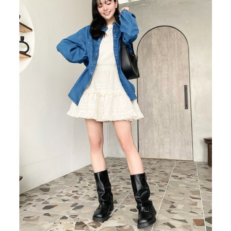 春夏 ブラック ミニドレス ティアード フリル いおり/関西コレクション着用】XSサイズあり【DEA./ディア