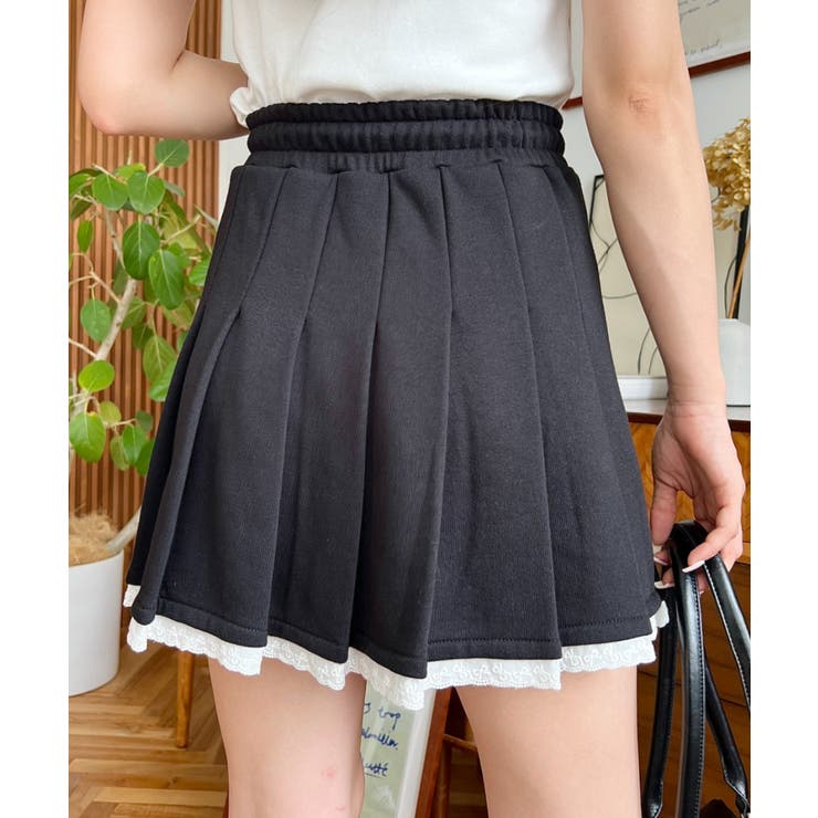 裾レーススウェットプリーツスカート | moment+ | 詳細画像12 