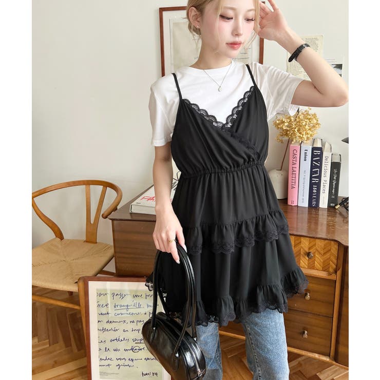 レースフリルキャミミニワンピース[品番：ERMW0000268]｜moment+