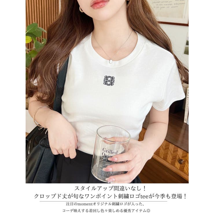 ワンポイント刺繍チビTシャツ[品番：ERMW0000161]｜moment+