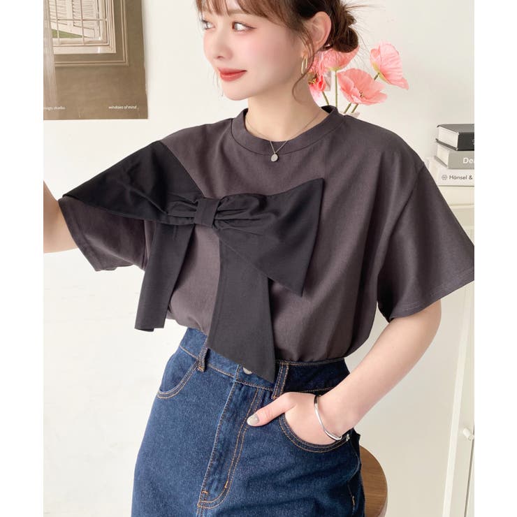 綿100%BIGリボンディテールカットソー | moment+ | 詳細画像12 