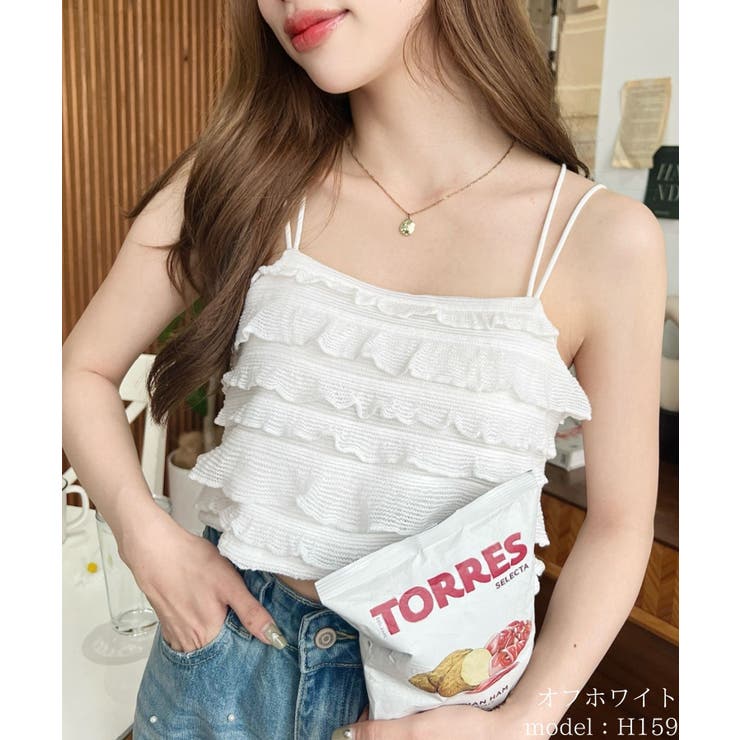 papier ホワイト フリルビスチェ ホワイト フリル クロップドビスチェ ZARA - メルカリ