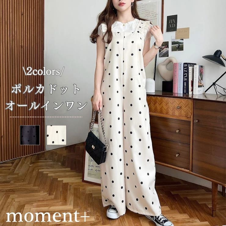 ポルカドットオールインワン[品番：ERMW0000281]｜moment+（モーメント