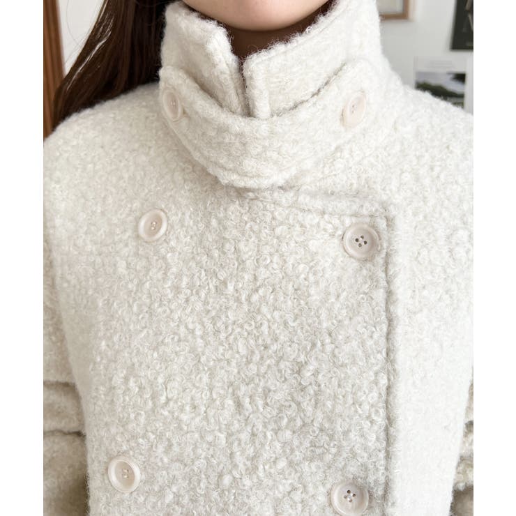 2WAYアレンジカラーPコートリングフェイクウール | moment+ | 詳細画像15 