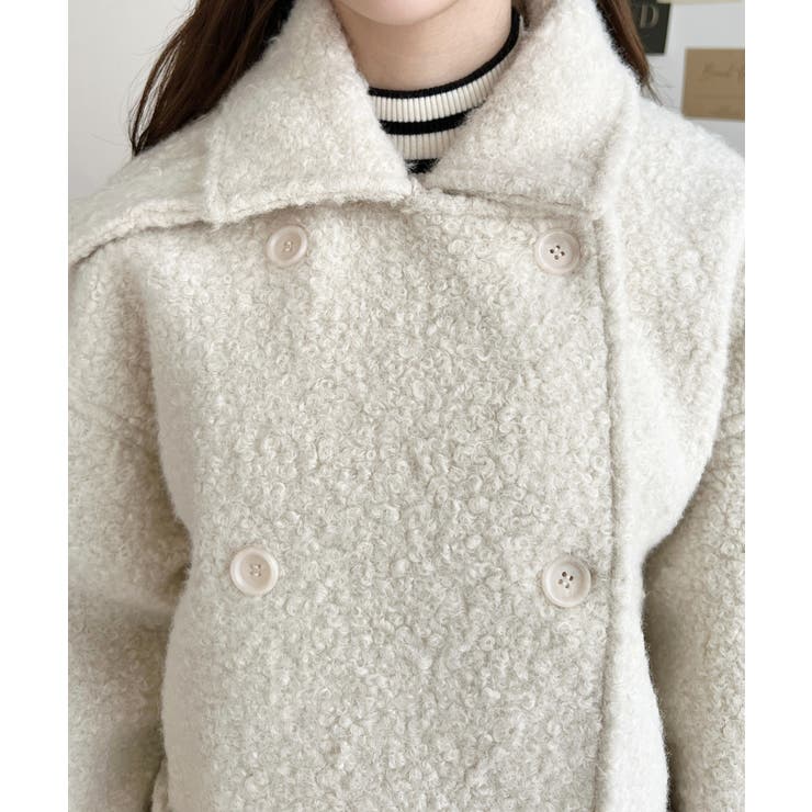 2WAYアレンジカラーPコートリングフェイクウール | moment+ | 詳細画像16 