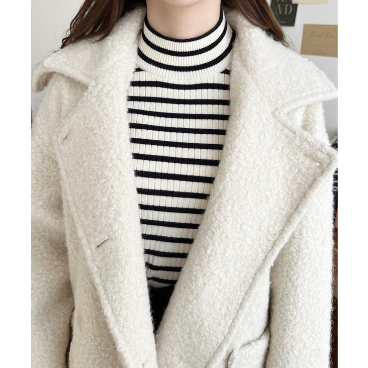 2WAYアレンジカラーPコートリングフェイクウール | moment+ | 詳細画像17 