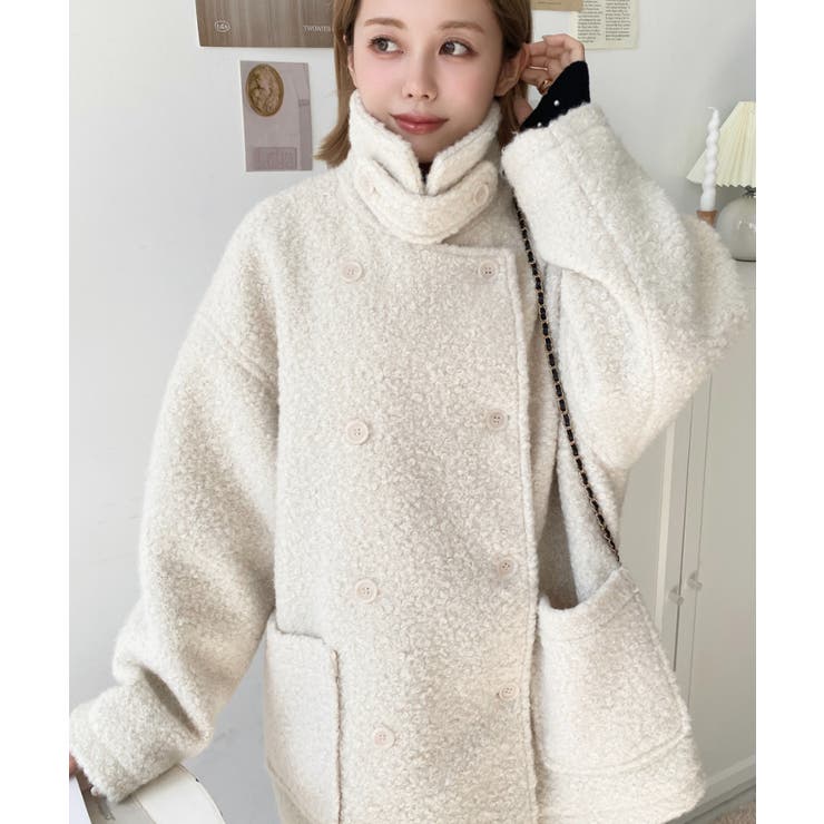 2WAYアレンジカラーPコートリングフェイクウール | moment+ | 詳細画像22 