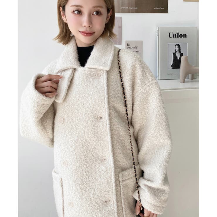 2WAYアレンジカラーPコートリングフェイクウール | moment+ | 詳細画像23 