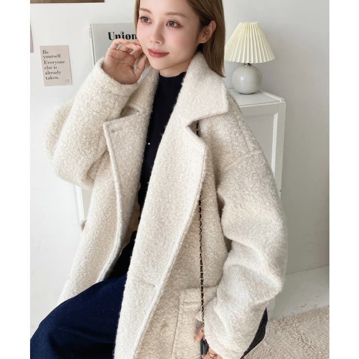 2WAYアレンジカラーPコートリングフェイクウール | moment+ | 詳細画像26 