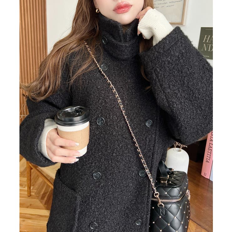 2WAYアレンジカラーPコートリングフェイクウール | moment+ | 詳細画像27 