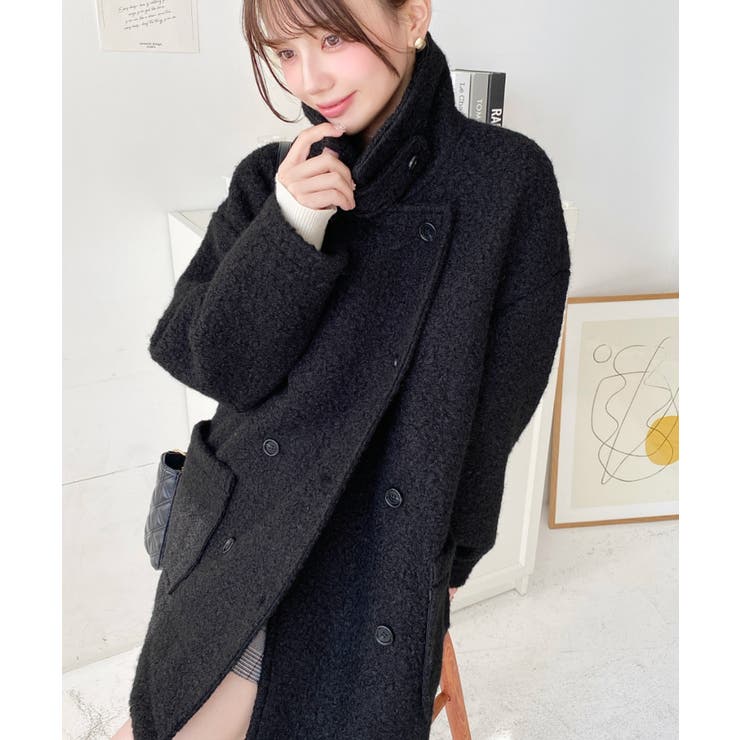 2WAYアレンジカラーPコートリングフェイクウール | moment+ | 詳細画像32 