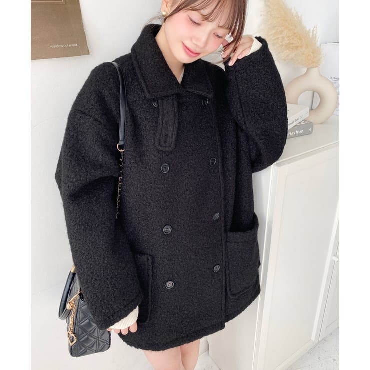 2WAYアレンジカラーPコートリングフェイクウール | moment+ | 詳細画像33 