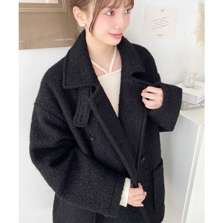 2WAYアレンジカラーPコートリングフェイクウール | moment+ | 詳細画像35 