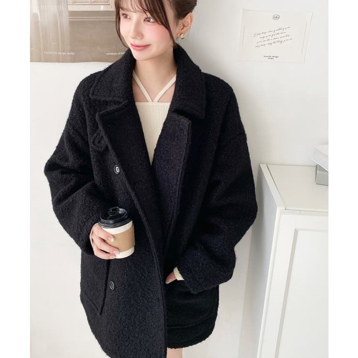 2WAYアレンジカラーPコートリングフェイクウール | moment+ | 詳細画像36 