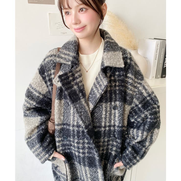 2WAYアレンジカラーPコートリングフェイクウール | moment+ | 詳細画像38 