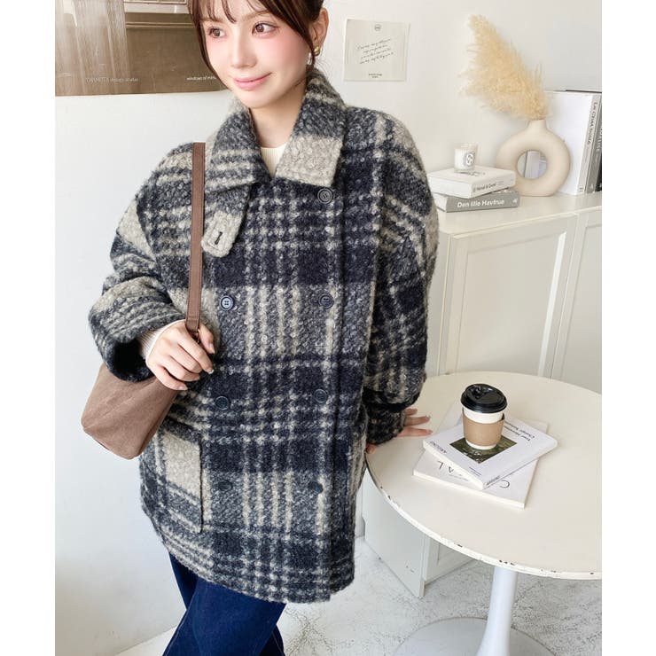 2WAYアレンジカラーPコートリングフェイクウール | moment+ | 詳細画像39 