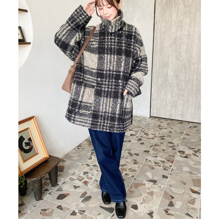 2WAYアレンジカラーPコートリングフェイクウール | moment+ | 詳細画像42 