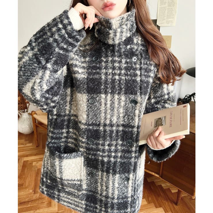 2WAYアレンジカラーPコートリングフェイクウール | moment+ | 詳細画像43 