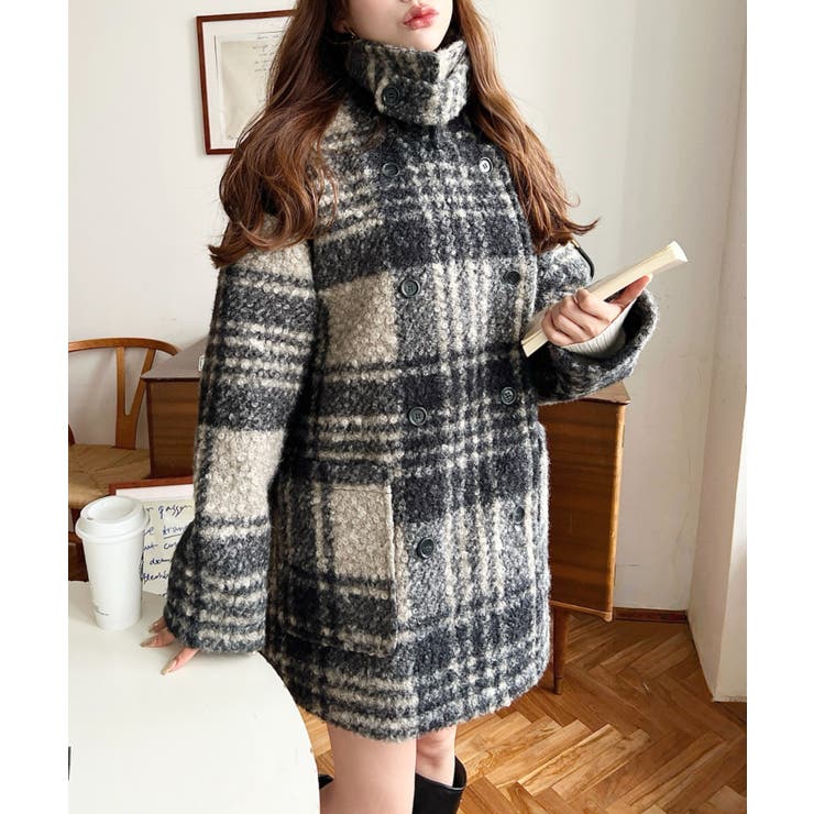 2WAYアレンジカラーPコートリングフェイクウール | moment+ | 詳細画像44 