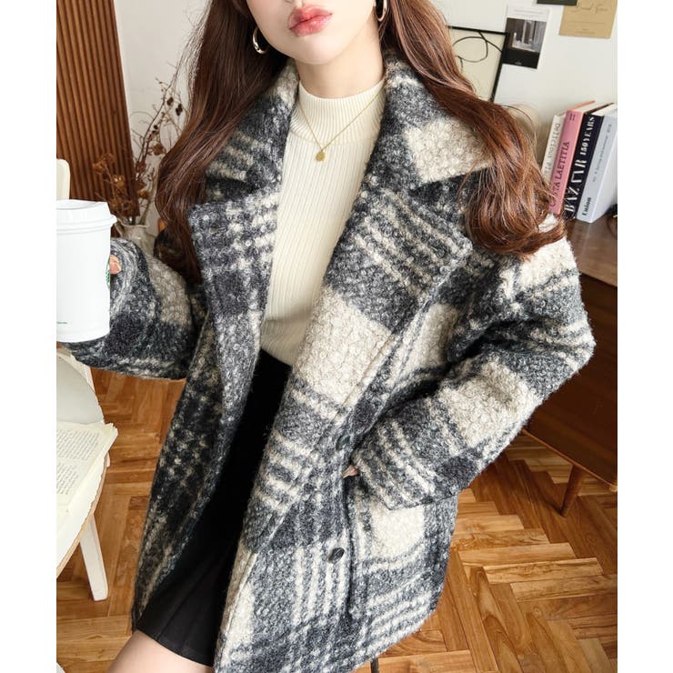 2WAYアレンジカラーPコートリングフェイクウール | moment+ | 詳細画像47 