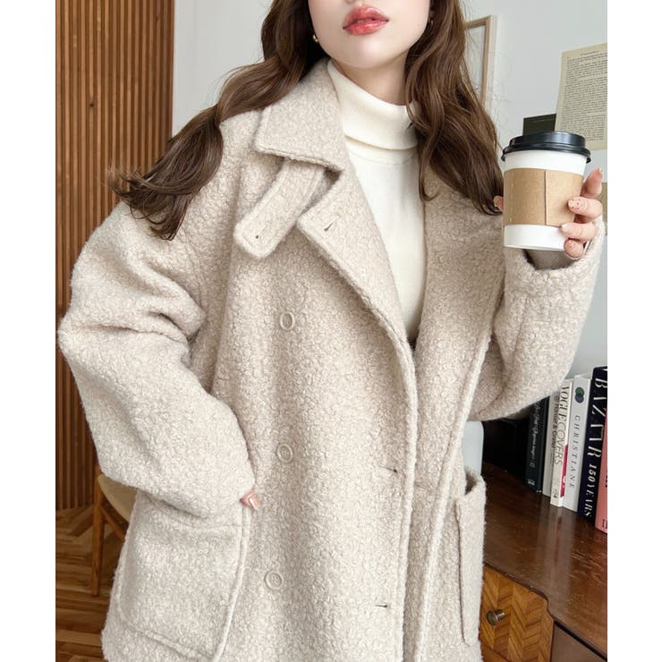 2WAYアレンジカラーPコートリングフェイクウール | moment+ | 詳細画像49 