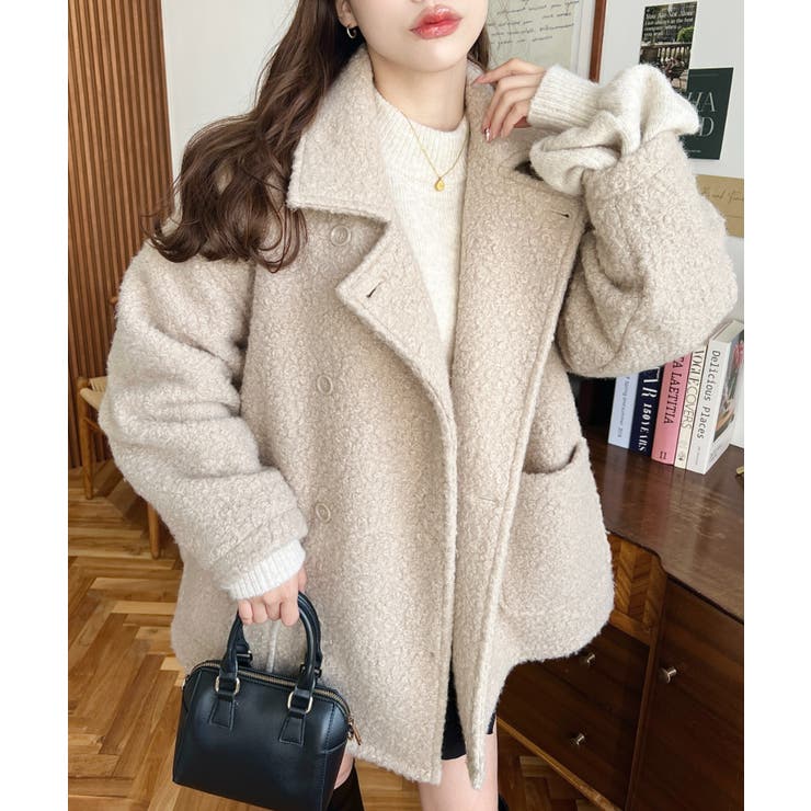 2WAYアレンジカラーPコートリングフェイクウール | moment+ | 詳細画像51 