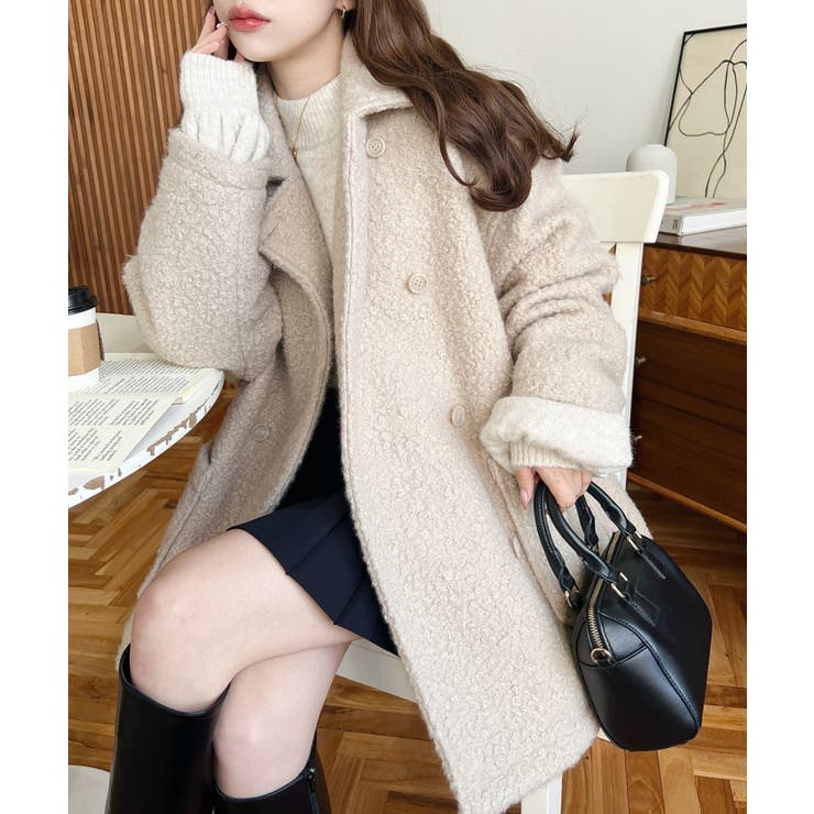 2WAYアレンジカラーPコートリングフェイクウール | moment+ | 詳細画像53 