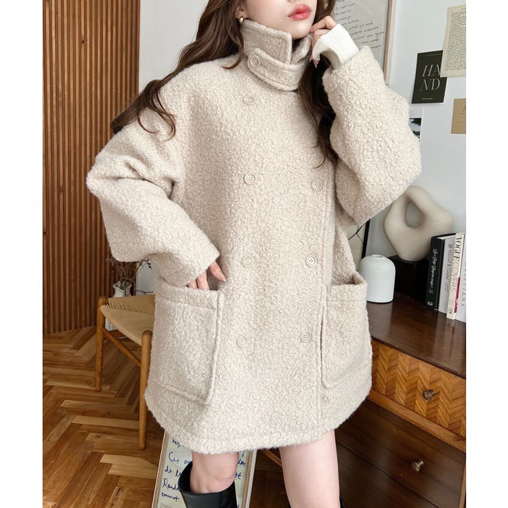 2WAYアレンジカラーPコートリングフェイクウール | moment+ | 詳細画像57 