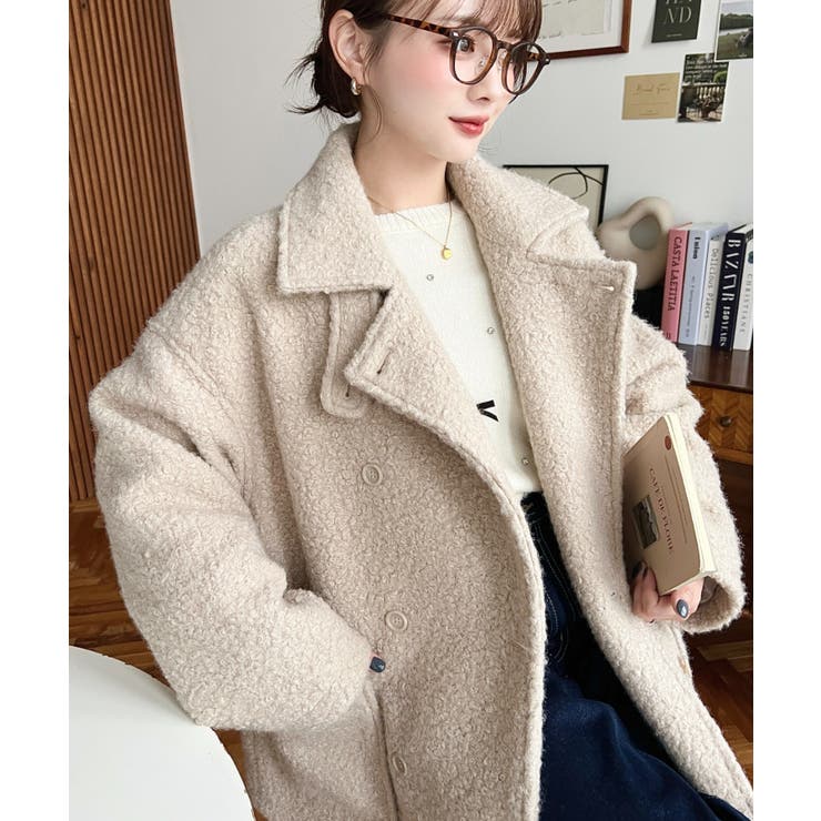 2WAYアレンジカラーPコートリングフェイクウール | moment+ | 詳細画像60 