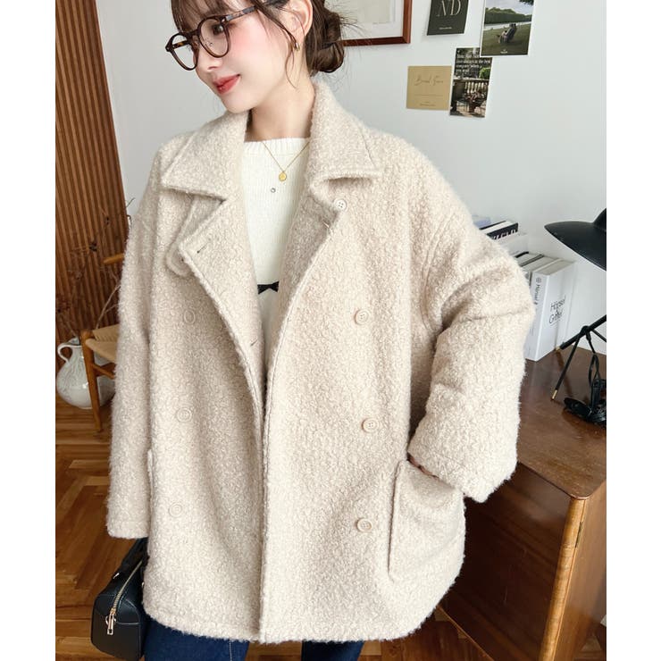 2WAYアレンジカラーPコートリングフェイクウール | moment+ | 詳細画像61 