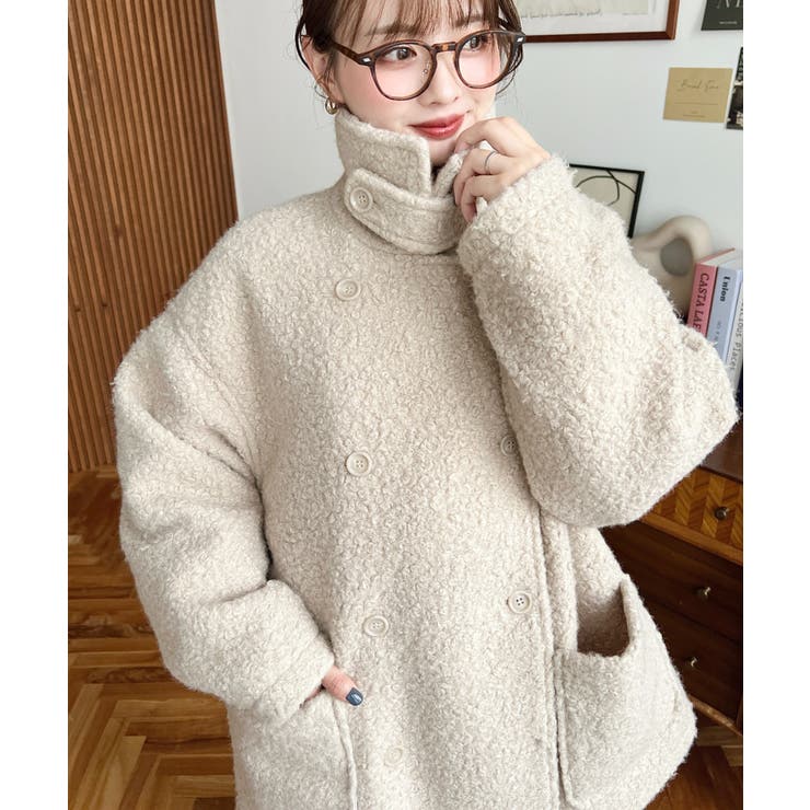 2WAYアレンジカラーPコートリングフェイクウール | moment+ | 詳細画像62 