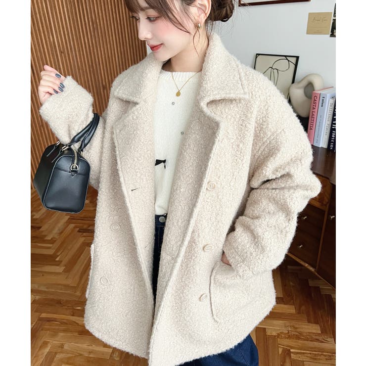 2WAYアレンジカラーPコートリングフェイクウール | moment+ | 詳細画像63 