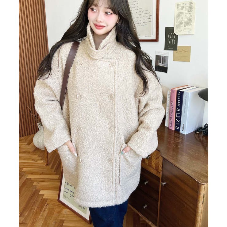 2WAYアレンジカラーPコートリングフェイクウール | moment+ | 詳細画像65 