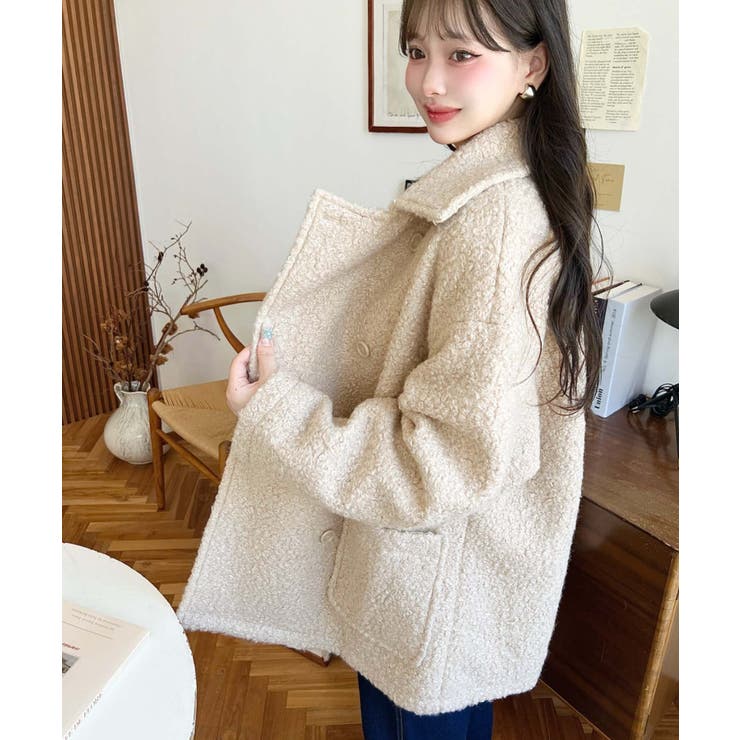 2WAYアレンジカラーPコートリングフェイクウール | moment+ | 詳細画像67 