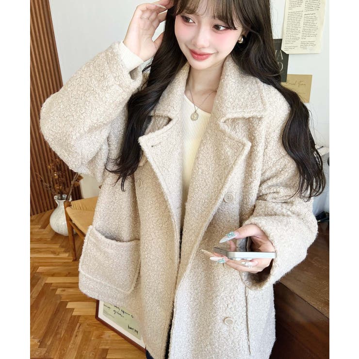 2WAYアレンジカラーPコートリングフェイクウール | moment+ | 詳細画像68 