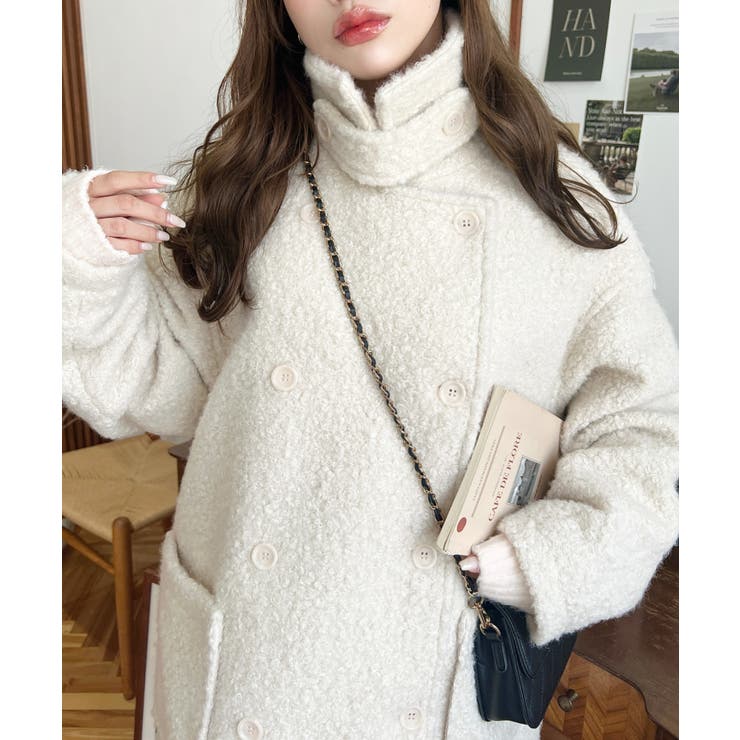 2WAYアレンジカラーPコートリングフェイクウール | moment+ | 詳細画像7 