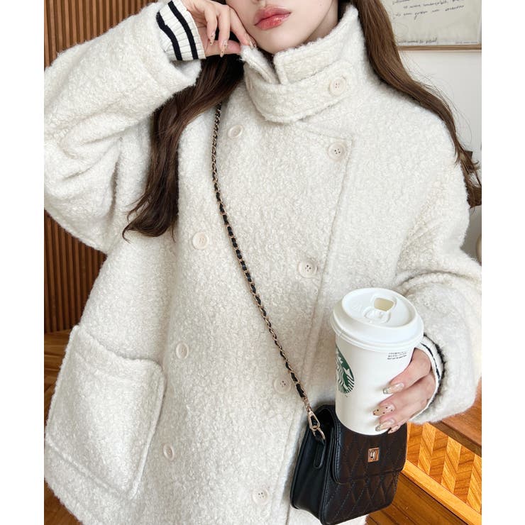 2WAYアレンジカラーPコートリングフェイクウール | moment+ | 詳細画像8 