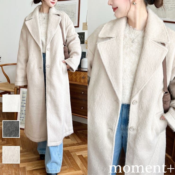 ロングチェスターシャギーコート | moment+ | 詳細画像1 