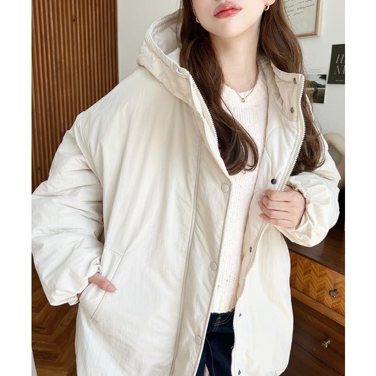 シャカシャカナイロン裏キルトモンスターパーカージャケット | moment+ | 詳細画像13 