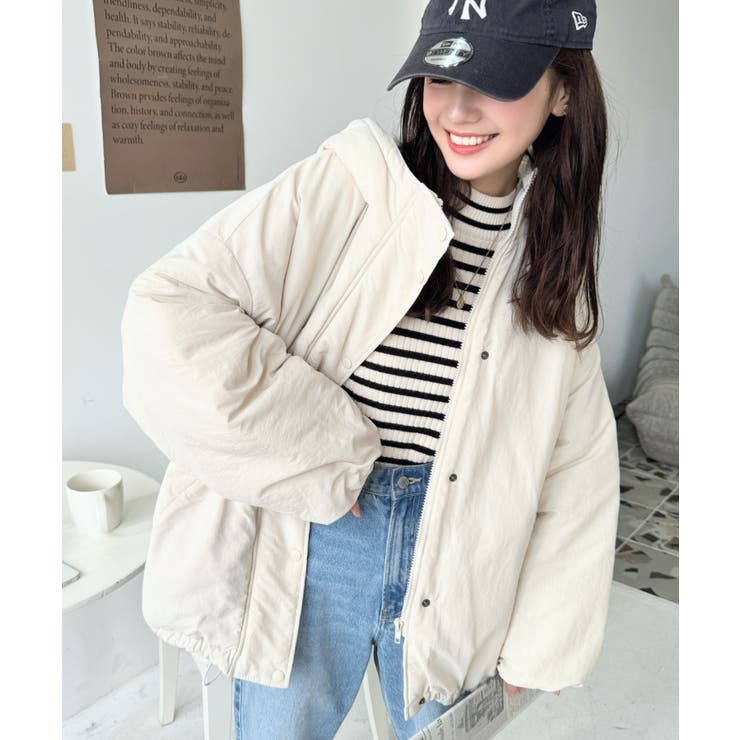 シャカシャカナイロン裏キルトモンスターパーカージャケット | moment+ | 詳細画像3 