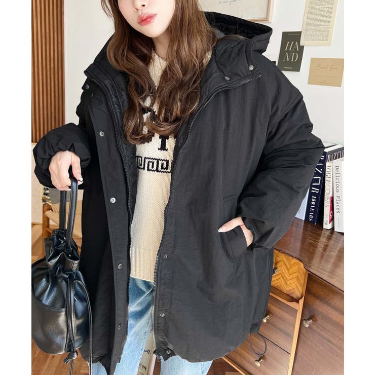 シャカシャカナイロン裏キルトモンスターパーカージャケット | moment+ | 詳細画像37 