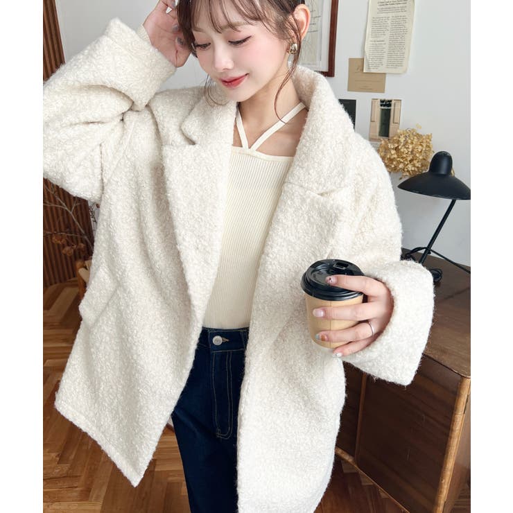 フェイクリングウールルーズシルエットテーラードジャケット | moment+ | 詳細画像12 