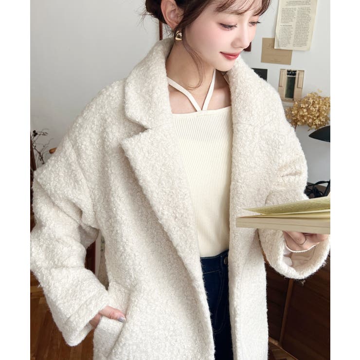 フェイクリングウールルーズシルエットテーラードジャケット | moment+ | 詳細画像13 