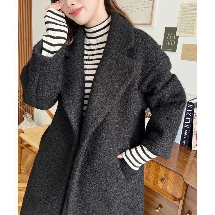 フェイクリングウールルーズシルエットテーラードジャケット | moment+ | 詳細画像23 